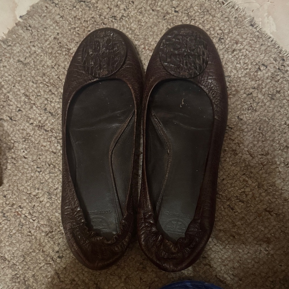 Tory Burch Brown Leather Women's Flats